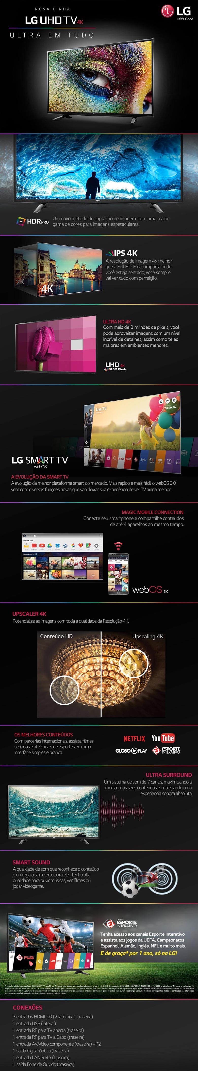 TV 49 4K LG HMDI USB TELA LED ULTRA HD