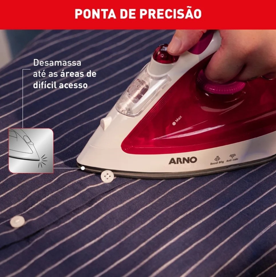 Ferro a Vapor Arno 1520W Inteligente Desligamento Automatico Smartgliss FSC1