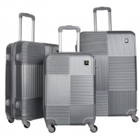 KIT 3 MALAS DE VIAGEM ABS RIGIDA TAMANHO PEQUENO MEDIO E GRANDE C/ RODAS 