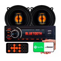 RADIO AUTOMOTIVO MP3 BLUETOOTH FM C/ PAR DE ALTO FALANTES 5 POLEGADAS 110W
