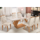 Mesa de Jantar 6 Cadeiras Luxx Glamour com Tampo de Vidro