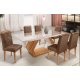 Mesa de Jantar 6 Cadeiras Luxx Glamour com Tampo de Vidro