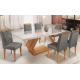 Mesa de Jantar 6 Cadeiras Luxx Glamour com Tampo de Vidro