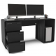 Mesa gamer escritorio XT Racer preta com gavetas