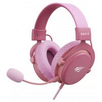 Fone de ouvido Headset Gamer Havit 50mm Rosa