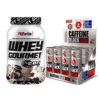 Kit Whey Protein Gourmet 907g 12 Cafeina Black Jack 60ml