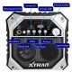 Caixa de Som Bluetooth 100W Xtrad Microfone USB