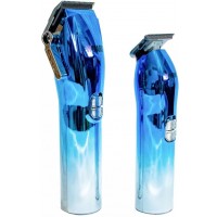 Kit Maquina de Cortar Cabelo e Maquina de Acabamento Wmark Profissional Azul
