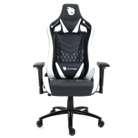 Cadeira Gamer Reclinavel 4D Giratoria Apoio Bra&ccedil;os Preto Branco
