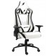 Cadeira Gamer Reclinavel Superframe 4D Giratoria Apoio Braços Branco Preto