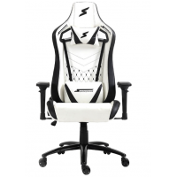 Cadeira Gamer Reclinavel Superframe 4D Giratoria Apoio Bra&ccedil;os Branco Preto