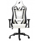 Cadeira Gamer Reclinavel Superframe 4D Giratoria Apoio Braços Branco Preto