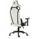 Cadeira Gamer Reclinavel Superframe 4D Giratoria Apoio Braços Branco Preto