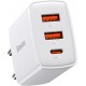 Fonte Carregador Parede Baseus 30W Turbo 2 USB 1 USB tipo C