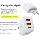 Fonte Carregador Parede Baseus 30W Turbo 2 USB 1 USB tipo C