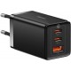 Fonte Carregador Parede Turbo 65W Baseus 2 USB tipo C 1 USB