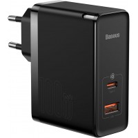 Fonte Carregador Parede Turbo 100W Baseus 1 USB tipo C 1 USB