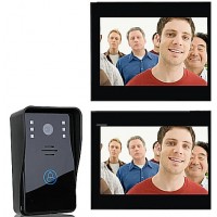 Kit Interfone Video Porteiro Visao Noturna com 2 Monitores