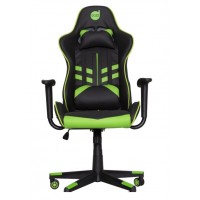 Cadeira Gamer Dazz Giratoria 2D Apoio Bra&ccedil;os Preto e Verde