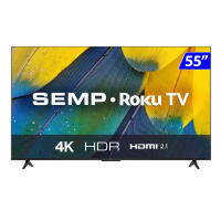 Smart Tv 55 UHD Semp Wifi HDMI USB Dolby Audio com Espelhamento