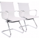 Par de Cadeira Visitante Comfy Branca Base Cromada