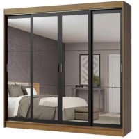Guarda Roupa Casal Espelhado Madesa 4 Portas 3 Gavetas