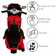 Mini Moto eletrica Brinquedao 6V Red Bateria Recarregavel