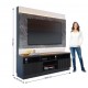 Estante Home Painel para TV ate 70 Polegadas Led Ripado e Espelho