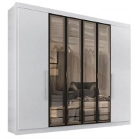 Guarda Roupa Casal 6 Portas 6 Gavetas Valencia Espelho