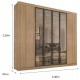 Guarda Roupa Casal 6 Portas 6 Gavetas Valencia Espelho