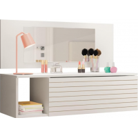 Penteadeira Peternella com Espelho e 1 Gaveta Branca