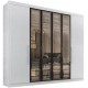 Guarda Roupa Casal Valencia MDP 6 Portas 6 Gavetas Vidro