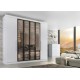 Guarda Roupa Casal Valencia MDP 6 Portas 6 Gavetas Vidro