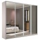 Guarda Roupas Casal 4 Portas 6 Gavetas Espelho Bege