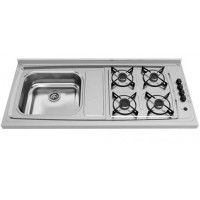 Pia Inox com Fogao 4 Bocas a Gas GLP