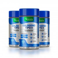 Kit 3 Colageno Tipo 2 3X1 Denavita 60 Capsulas Magnesio e MSM