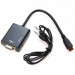 CABO CONVERSOR HDMI P/ VGA COM CABO AUDIO P2