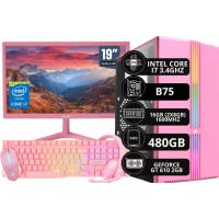 Comptuador Gamer I7 16GB Ram SSD 480GB Monitor 19 Teclado Mouse Headset