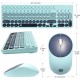 Kit Teclado e Mouse sem Fio Retro Teclas Redondas