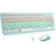 Kit Teclado e Mouse sem Fio Retro Teclas Redondas