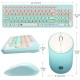Kit Teclado e Mouse sem Fio Retro Teclas Redondas