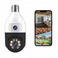 Camera de Seguran&ccedil;a 4MP Wifi Lampada Externa Visao Noturna