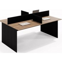 Mesa Escritorio Plataforma 4 Lugares MDP 2 Passa Cabos