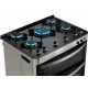 Fogao 5 Bocas Esmaltec em Inox com Forno Duplo tripla chama