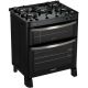 Fogao 5 Bocas Esmaltec em Inox com Forno Duplo tripla chama