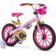 Bicicleta Infantil Aro 16 Nathor Rosa com Cesta