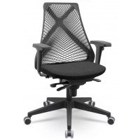 Cadeira de Escritorio Presidente Giratoria Autocompensador Preta