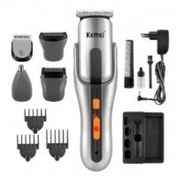 Maquina de Cortar Cabelo 8X1 Kemei 3W Profissional 3 Pentes