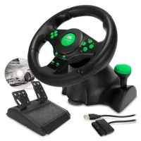 Volante Gamer de Vibra&ccedil;ao Compativel Playstation PC Xbox com Pedais e Cambio