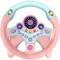 Brinquedo Volante Co piloto de Simula&ccedil;ao Led com Base Rosa